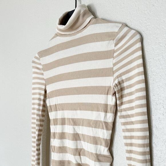 Madewell Turtleneck Long-Sleeve Tee Cropped Striped Size XS - Picture 3 of 8